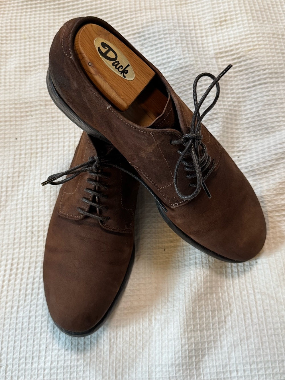 Duca Del Nord water proof hand made in Italy Brown Suede Men's Derby Shoes 9